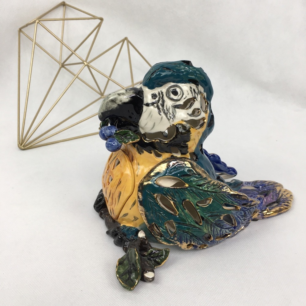 Blue Sky Clayworks Parrot Macaw Lantern Light